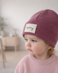 PERSONALISIERTE RIB BEANIE 'PLUM'