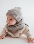 MERINO WOOL KNIT BEANIE 'GREY MELANGE'