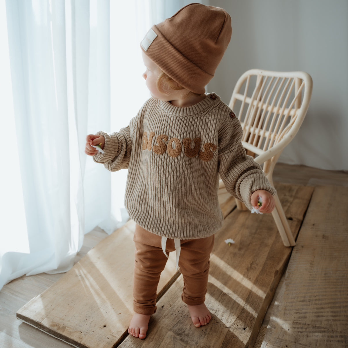 CHUNKY KNIT PULLOVER BISOUS 'WARM BEIGE' – Nonah Kidz