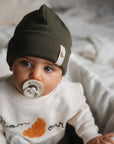 RIB BEANIE TINY CROISSANT 'DARK KHAKI'