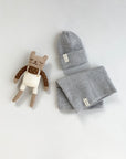 MERINO WOOL KNIT BEANIE 'GREY MELANGE'