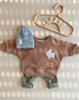 OVERSIZE SWEATER LOVE PEACE JOY 'CASHEW BROWN'