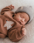 OVERSIZE SWEATER LOVE PEACE JOY 'CASHEW BROWN'