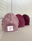 RIB BEANIE 'OLD ROSE'
