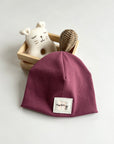 PERSONALISIERTE RIB BEANIE 'PLUM'
