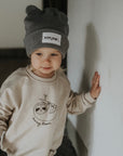 RIB BEANIE BEAR 'GREY MELANGE'