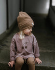 RIB BEANIE TINY CHERRY 'COCOA MELANGE'