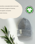 MERINO WOOL KNIT BEANIE 'GREY MELANGE'