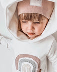 HOODIE BOW AND BEAR 'PEARL/ROSE'