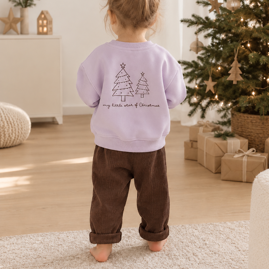 OVERSIZE SWEATER MY LITTLE STAR OF CHRISTMAS 'FROSTY LILAC'