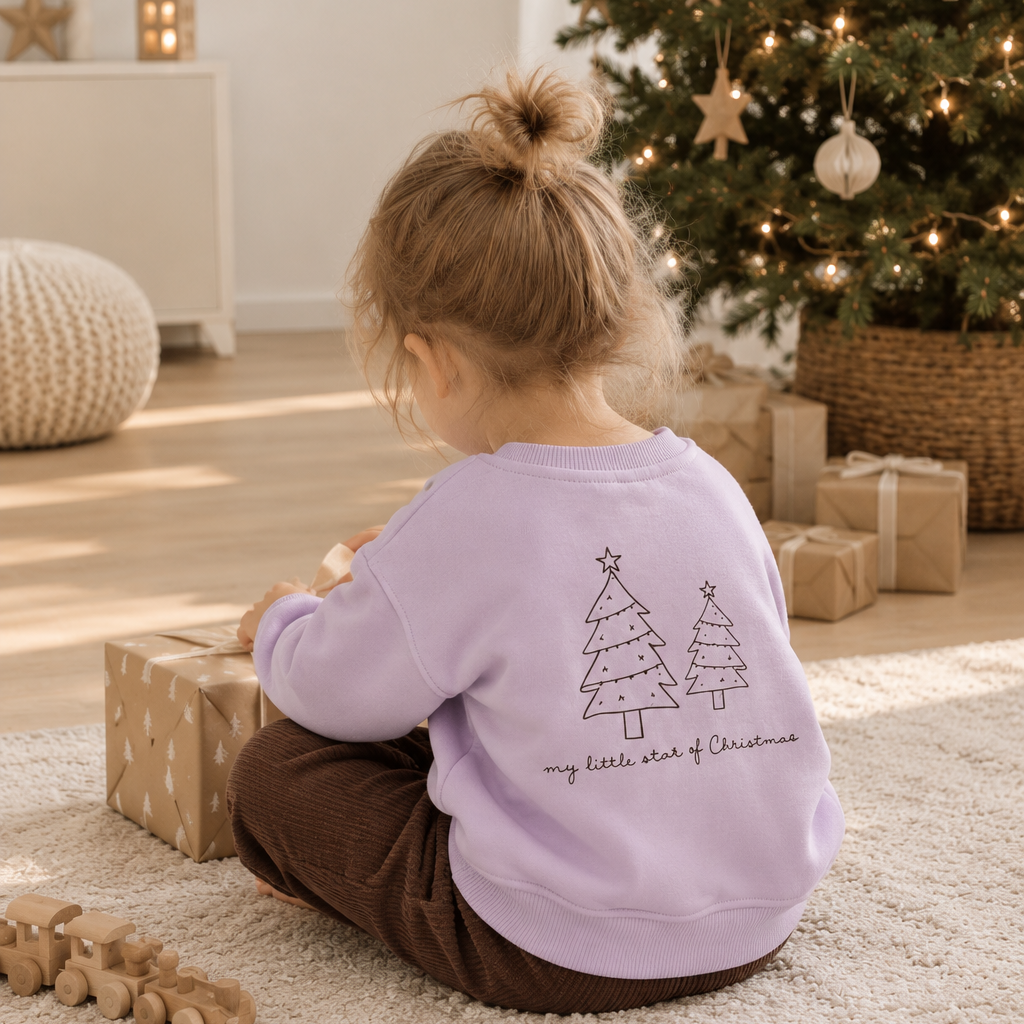 OVERSIZE SWEATER MY LITTLE STAR OF CHRISTMAS 'FROSTY LILAC'