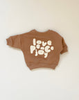 OVERSIZE SWEATER LOVE PEACE JOY 'CASHEW BROWN'