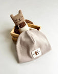 PERSONALISIERTE RIB BEANIE 'LIGHT BEIGE'